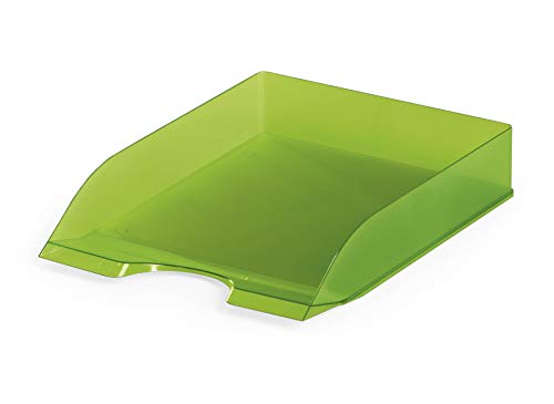 Durable Briefablagen (Basic, für Format DIN A4 bis C4, stapelbar) 6 Stück, grün transparent, 1701673017 von Durable