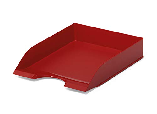 Durable Briefablagen (Basic, für Format DIN A4 bis C4, stapelbar) 6 Stück, rot, 1701672080 von Durable