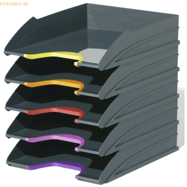 Durable Briefablagen Varicolor Tray Set VE=5 Stück anthrazit von Durable