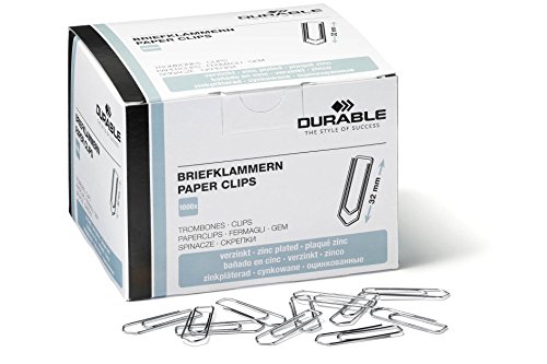 Durable Briefklammern, 32 mm, 1000 Büroklammern, verzinkt, 121125 Durable Briefklammern, 32 mm, 1000 Büroklammern, verzinkt, 121125 von Durable