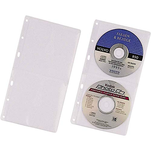 Durable CD-Hüllen für 2 CDs/DVDs aus PP, 155 x 285 x 3,25 mm, transparent, 5 Stück, 520319 von Durable