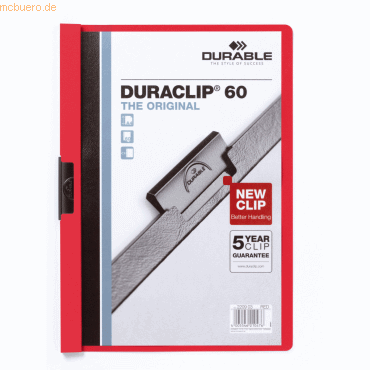 Durable Cliphefter Duraclip Original 60 rot von Durable