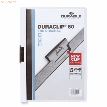 Durable Cliphefter Duraclip Original 60 weiß von Durable
