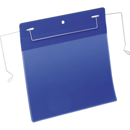 Durable Drahtbügeltasche (A5 quer) Packung à 50 Stück blau, 175207 von Durable