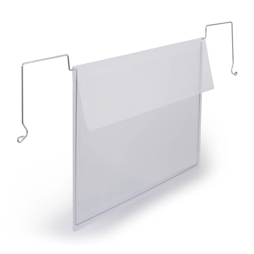 Durable Drahtbügeltasche mit Klappe A5 quer PP, Etikettenhalter transparent, 50 Stück, 118719 Durable Drahtbügeltasche mit Klappe A5 quer PP, Etikettenhalter transparent, 50 Stück, 118719 von Durable
