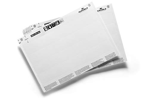 Durable Einsteckschilder Label Refill weiß, für Artikel im Format 200x30mm, 80 Schilder, z.B. SCANFIX, C-Profile oder LABELFIX, 804102 von Durable