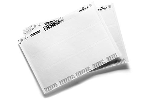 Durable Einsteckschilder Label Refill weiß, für Artikel im Format 200x40mm, 60 Schilder, z.B. SCANFIX, C-Profile oder LABELFIX, 809902 von Durable