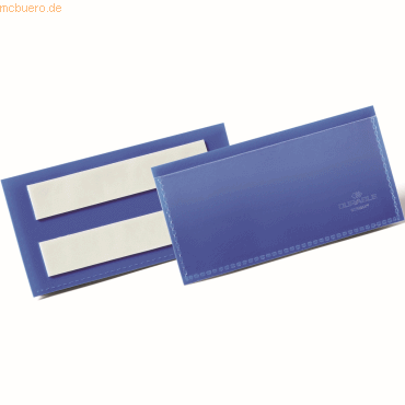 Durable Etikettentaschen selbstklebend 100x38mm blau VE=50 Stück von Durable