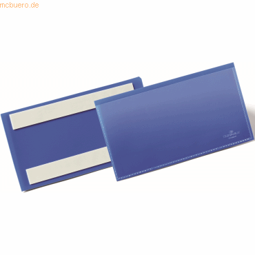 Durable Etikettentaschen selbstklebend 150x67mm blau VE=50 Stück von Durable