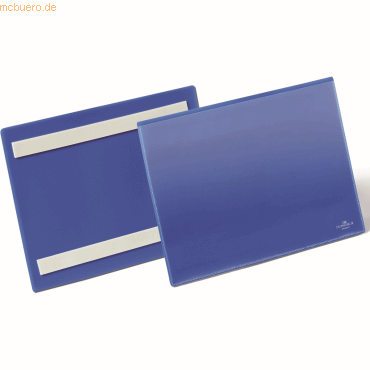 Durable Etikettentaschen selbstklebend A5 quer blau VE=50 Stück von Durable