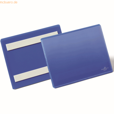 Durable Etikettentaschen selbstklebend A6 quer blau VE=50 Stück von Durable