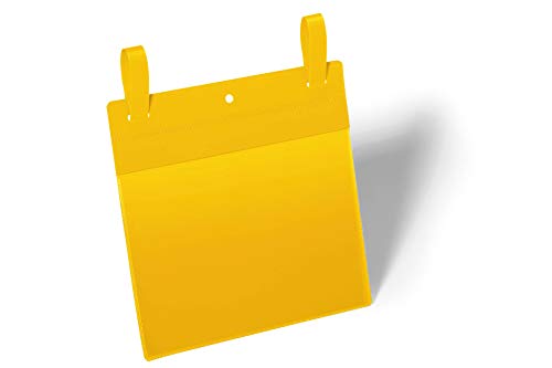 Durable Gitterboxtasche mit Laschen A5 quer, Packung à 50 Stück, Gelb, 174904 von Durable