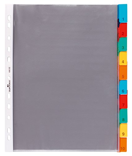 Durable Hüllenregister A4 10-teilig, 1 Stück, transparent mit bunten Taben, 663219 Durable Hüllenregister A4 10-teilig, 1 Stück, transparent mit bunten Taben, 663219 von Durable