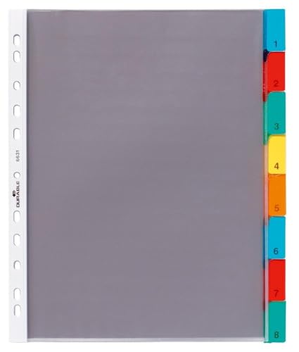Durable Hüllenregister A4 8-teilig, 1 Stück, transparent mit bunten Taben, 663119 Durable Hüllenregister A4 8-teilig, 1 Stück, transparent mit bunten Taben, 663119 von Durable