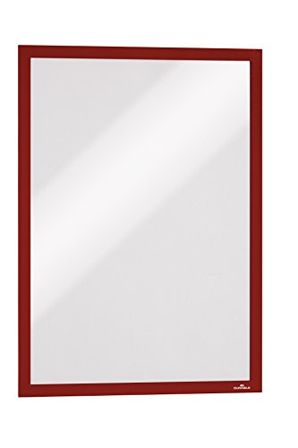 Durable Info-Rahmen Duraframe (A3, selbstklebend mit Magnetverschluss) 6 Stück, rot, 488303 von Durable