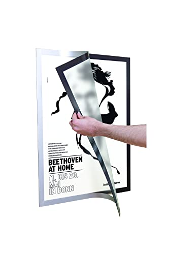 Durable Info-Rahmen Duraframe Poster (A2, selbstklebender Plakatrahmen mit Magnetverschluss) 1 Stück, silber, 499523 von Durable