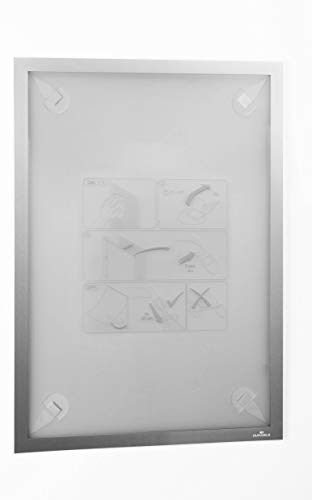 Durable Info-Rahmen Duraframe Wallpaper (A3, mit Magnetverschluss, inkl. Klebestreifen für sensible Oberflächen, rückstandslos ablösbar) 1 Stück, silber, 484423 von Durable