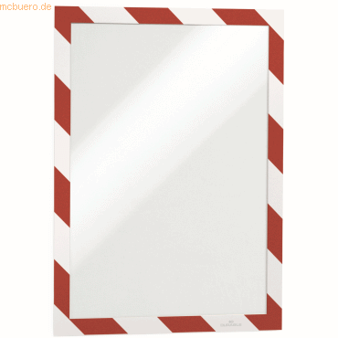 Durable Informationsrahmen Duraframe Security A4 VE=2 Stück weiß/rot von Durable