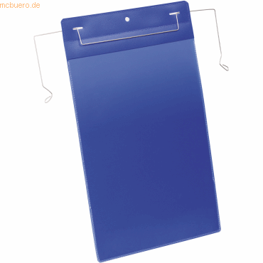 Durable Kennzeichnungstasche mit Drahtbügel A4 blau VE=50 Stück von Durable