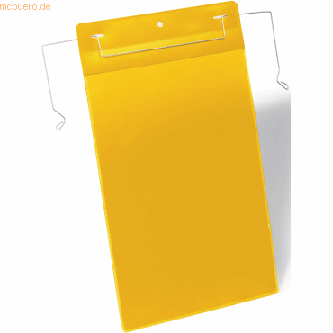 Durable Kennzeichnungstasche mit Drahtbügel A4 hoch PP gelb VE=50 Stüc von Durable