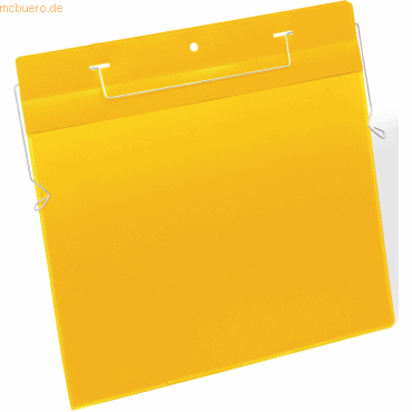 Durable Kennzeichnungstasche mit Drahtbügel A4 quer PP gelb VE=50 Stüc von Durable