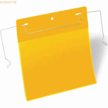 Durable Kennzeichnungstasche mit Drahtbügel A5 quer PP gelb VE=50 Stüc von Durable