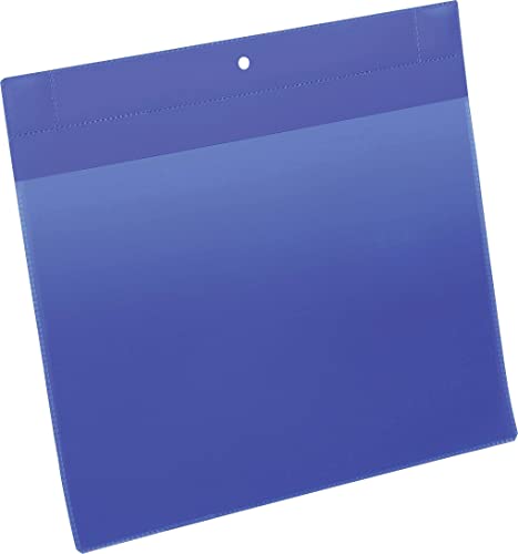 Durable Kennzeichnungstasche plus (A4 quer) Packung à 10 Stück, blau, 174807 von Durable
