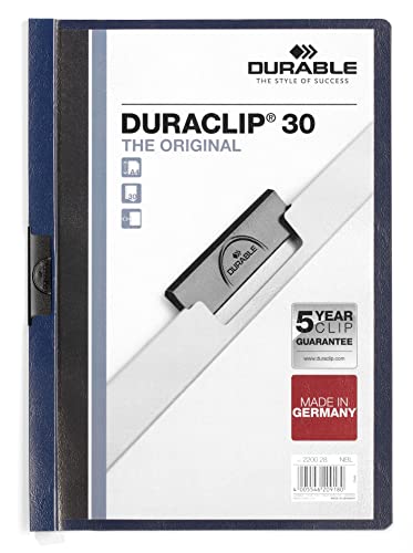 Durable Klemm-Mappe Duraclip Original 30, Hartfolie, bis 30 Blatt A4, nachtblau, 25er Packung, 220028 Durable Klemm-Mappe Duraclip Original 30, Hartfolie, bis 30 Blatt A4, nachtblau, 25er Packung, 220028 von Durable