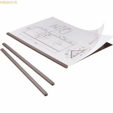 Durable Klemmschienen-Set Duragrip A4 bis 15 Blatt schwarz VE=5 Schien von Durable