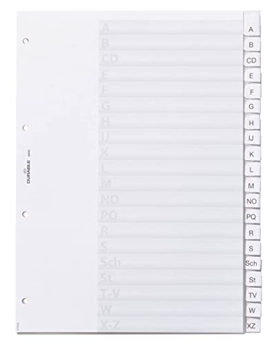 Durable Kunststoffregister A4 20-teilig A-Z, 1 Stück, transparent, 680019 Durable Kunststoffregister A4 20-teilig A-Z, 1 Stück, transparent, 680019 von Durable