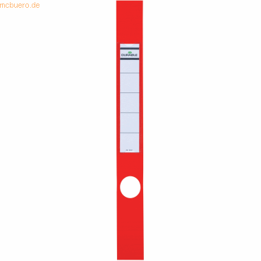 Durable Ordnerrückenschild Ordofix schmal 40x390mm rot VE=10 Stück von Durable