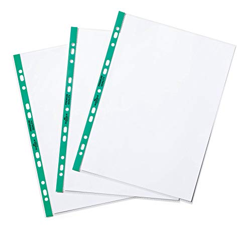 Durable Prospekthülle A4, oben offen, glasklar, 90my, transparent mit grünem Lochrand, 100 Stück, 999111325 Durable Prospekthülle A4, oben offen, glasklar, 90my, transparent mit grünem Lochrand, 100 Stück, 999111325 von Durable