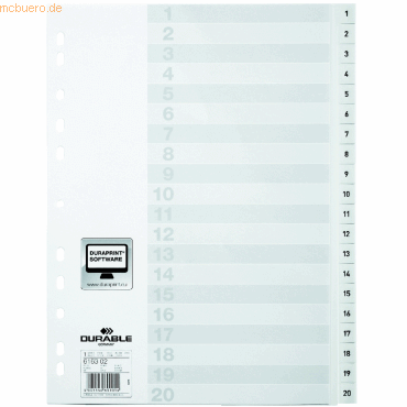 Durable Register A4 1-20 PP weiß Durable Register A4 1-20 PP weiß von Durable