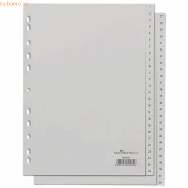 Durable Register A4 1-52 PP grau Durable Register A4 1-52 PP grau von Durable