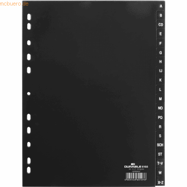 Durable Register A4 PP A-Z 20-teilig schwarz von Durable