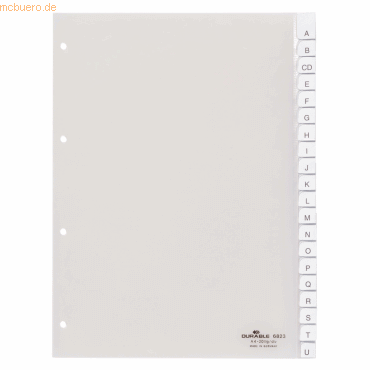 10 x Durable Register A4 blanko PP 20-teilig transparent von Durable