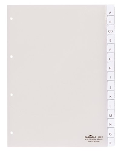 Durable Register A4 mit umschweißten Taben, 15tlg., 1 Stück, transparent, 682219 von Durable