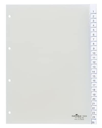Durable Register A4 mit umschweißten Taben, 25tlg., 1 Stück, transparent, 682419 Durable Register A4 mit umschweißten Taben, 25tlg., 1 Stück, transparent, 682419 von Durable