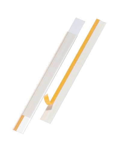 Durable Scannerschiene SCANFIX® selbstklebend inkl. Etiketten, 1000 x 57 mm, Etikettenhalter transparent, 25 Stück, 829719 von Durable