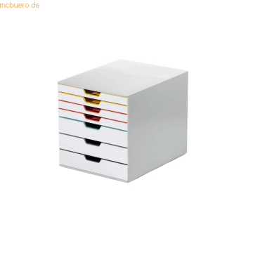 Durable Schubladenbox MIX 7 762727 7 Schübe grau/farbig von Durable