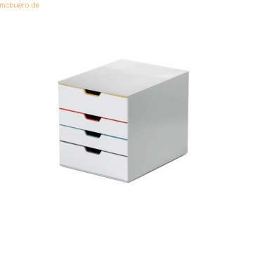 Durable Schubladenbox VARICOLOR MIX 4 762427 4 Schübe grau/farbig von Durable