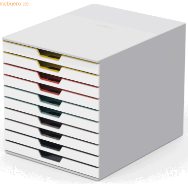Durable Schubladenbox Varicolor Mix 10 A4 10 Fächer geschlossen grau/m von Durable