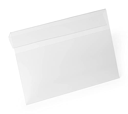Durable Kennzeichnungstasche HARD COVER mit Falz A5 quer, Packung à 10 Stück, transparent, 116219 von Durable