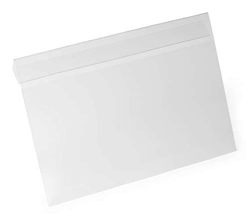 Durable Kennzeichnungstasche HARD COVER mit Falz A4 quer, Packung à 10 Stück, transparent, 116319 von Durable