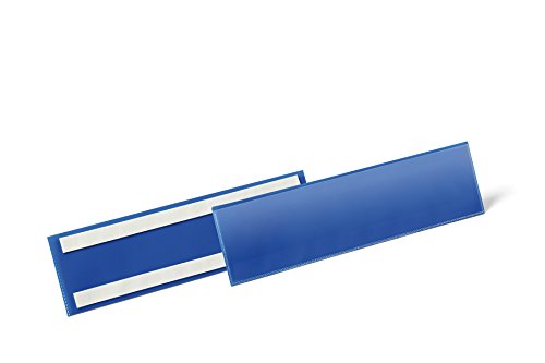Durable Selbstklebende Etikettentasche, für Etiketten 1/3 A4 quer, Packung à 50 Stück, dunkelblau, 179607 von Durable