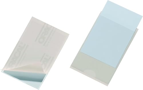 Durable Selbstklebetasche Pocketfix, 90 x 57 mm (Innen), ohne Einsteckschilder, 100 Stück, transparent, 837919 von Durable