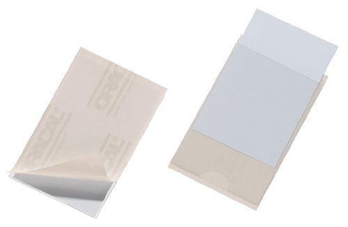 Durable Selbstklebetasche Pocketfix für Einsteckschilder 57 x 90 mm, 10 Stück, transparent, 807919 von Durable