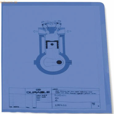 Durable Sichthüllen A4 120 my blau 100 Stück von Durable