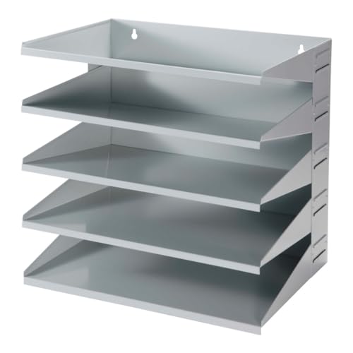 Durable Sortierreck (mit 5 Ablagefächern), für Tisch oder Wand, grau, 336010 von Durable