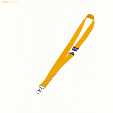 Durable Textilband 20mm mit Karabiner 44cm gelb VE=10 Stück von Durable